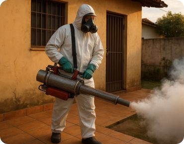 Equipe de dedetização em atendimento no Litoral de São Paulo